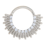 Diablo Organics 16GA 3/8" Titanium Sun Ray Clicker - Clear CZ