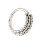 Diablo Organics 16GA 3/8" Titanium Triple Stack Clicker - Clear CZ