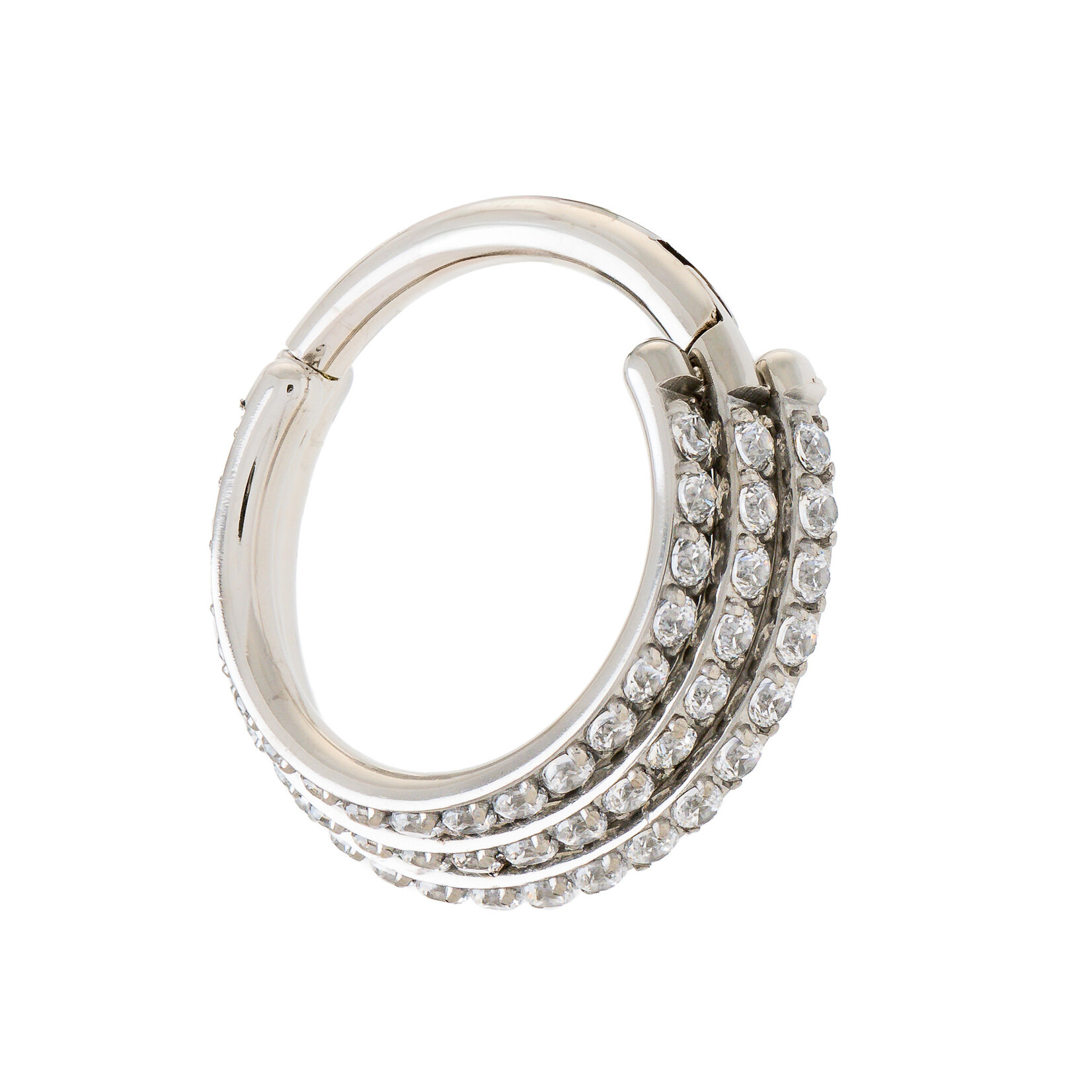 Diablo Organics 16GA 3/8" Titanium Triple Stack Clicker - Clear CZ