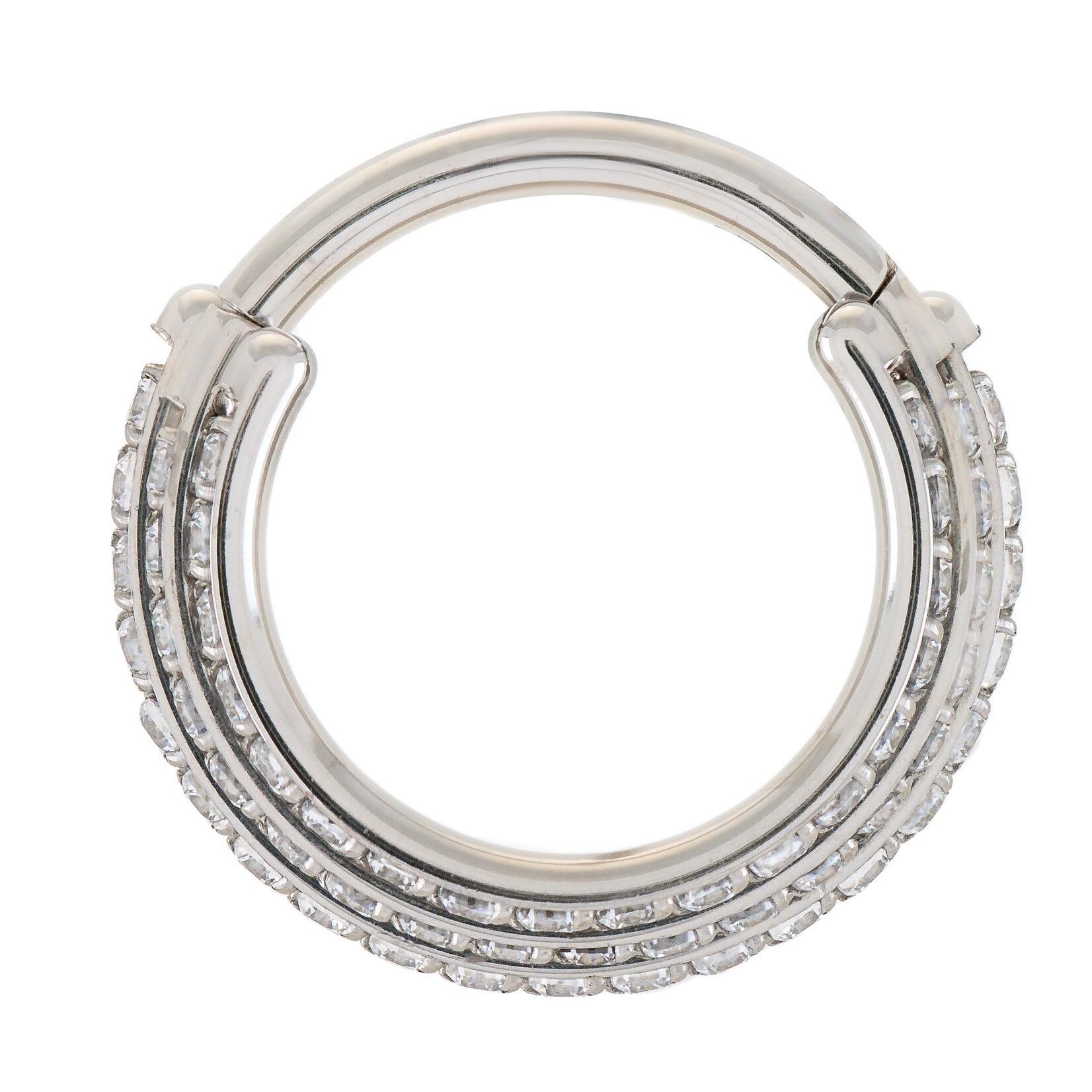 Diablo Organics 16GA 3/8" Titanium Triple Stack Clicker - Clear CZ