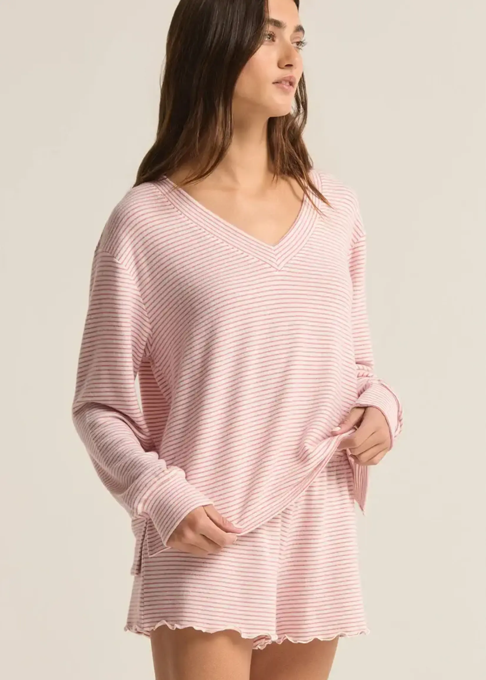 Z Supply 3722 Stay Cozy Stripe Top