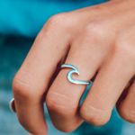 Pura Vida Jewelry Pura Vida Enameled Wave Ring Silver.