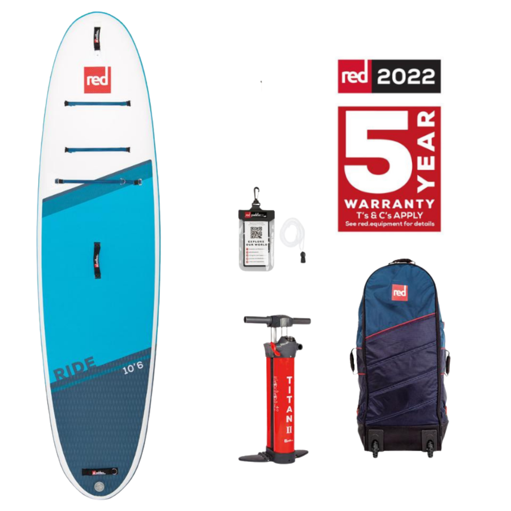 Red Paddle Co. 2022 10'6 Red Ride Inflatable iSUP