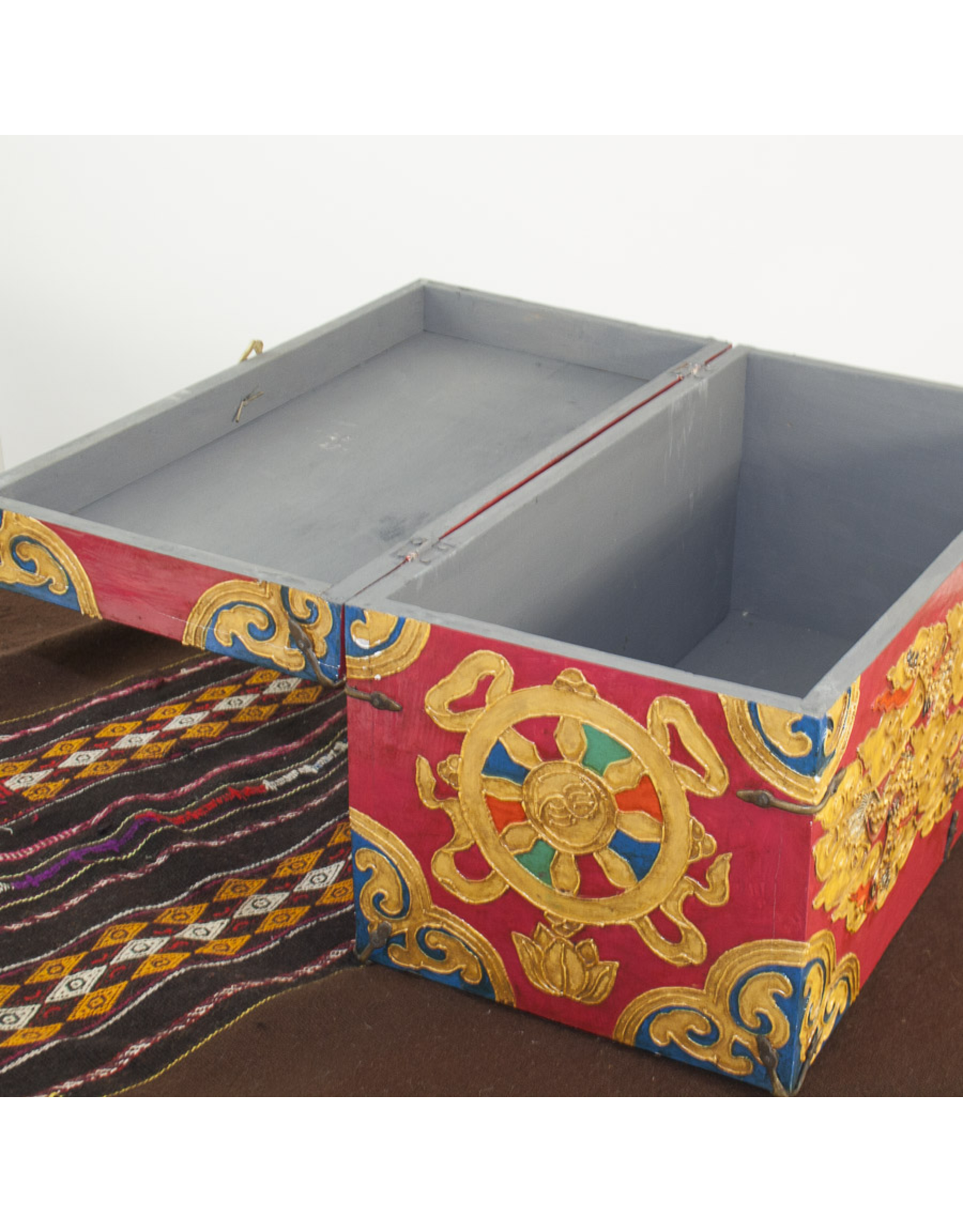 dZi One of a kind- Hand Painted Chest-Red