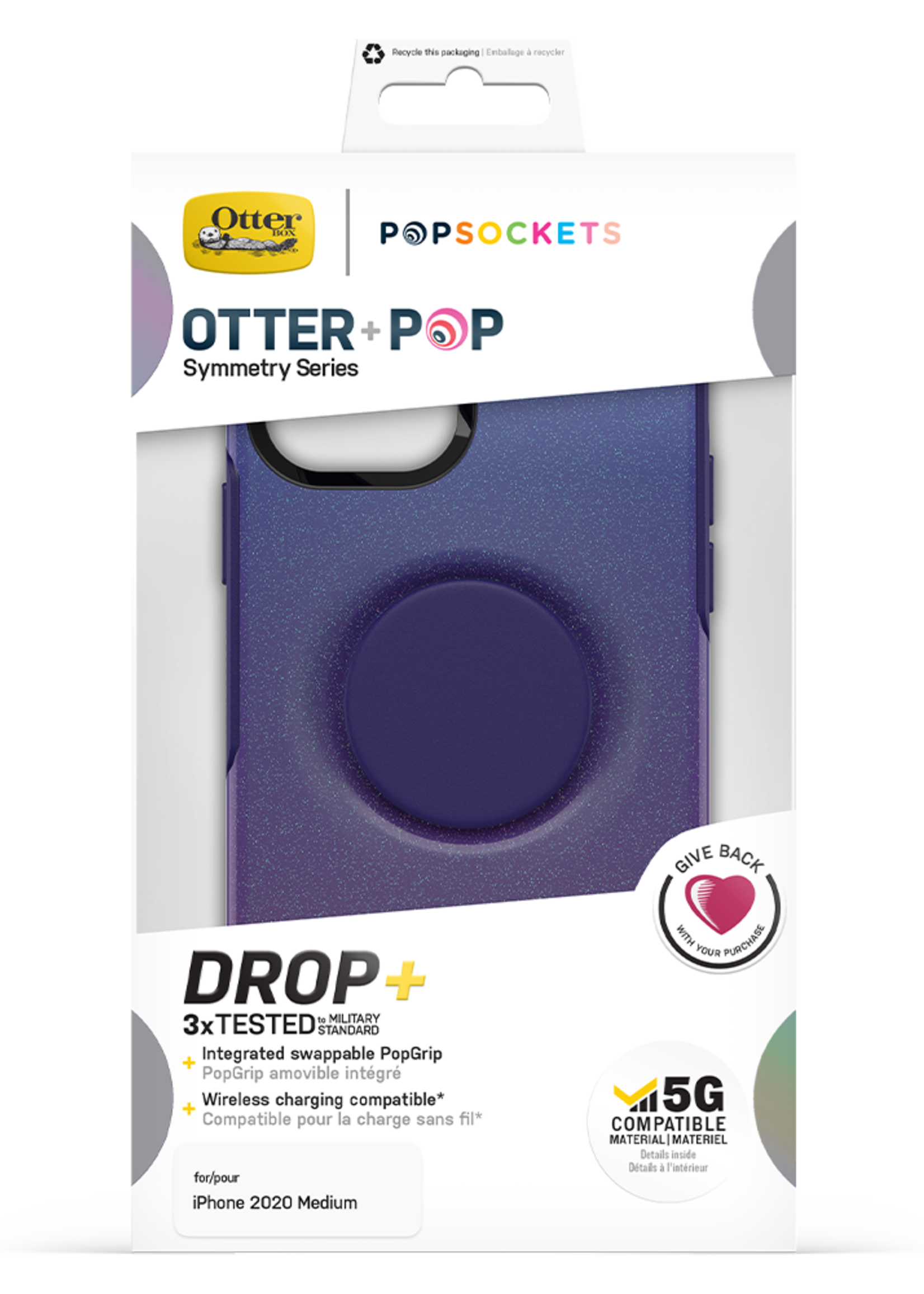 Otterbox OtterBox - Otter + Pop Symmetry Case with PopGrip for Apple iPhone 12 / 12 Pro - Violet Dusk