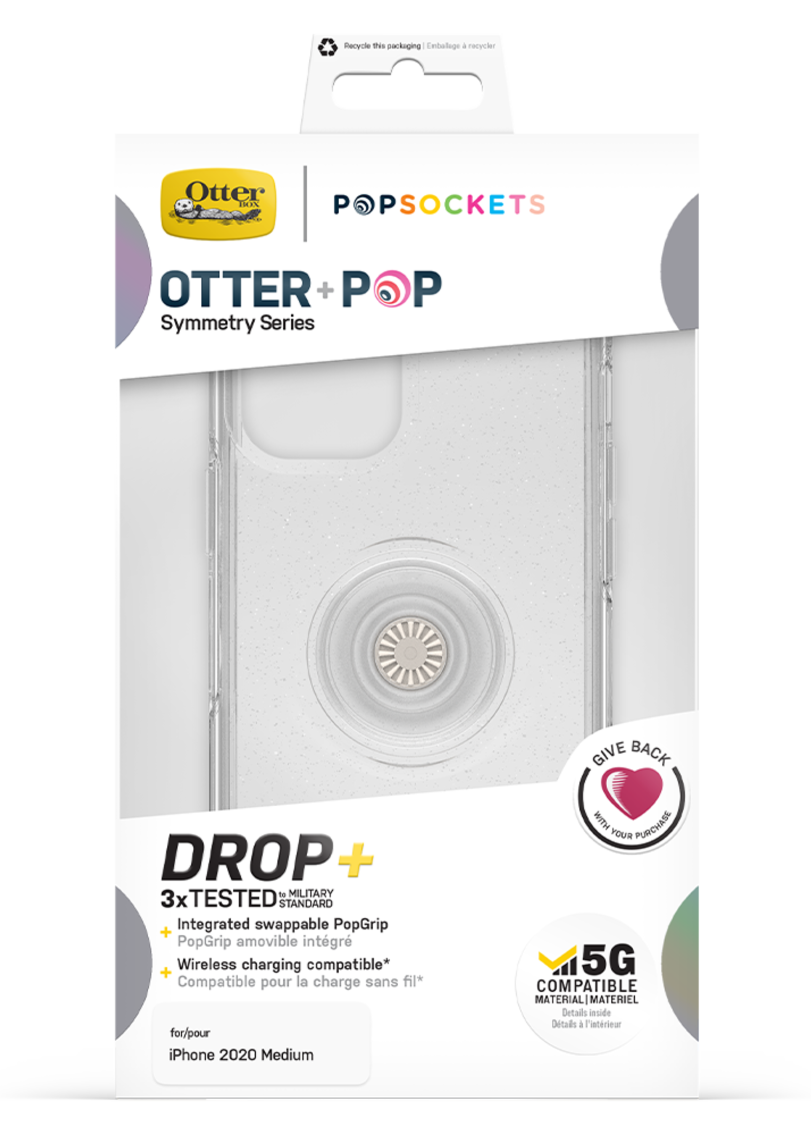 Otterbox OtterBox - Otter + Pop Symmetry Case with PopGrip for Apple iPhone 12 / 12 Pro - Stardust