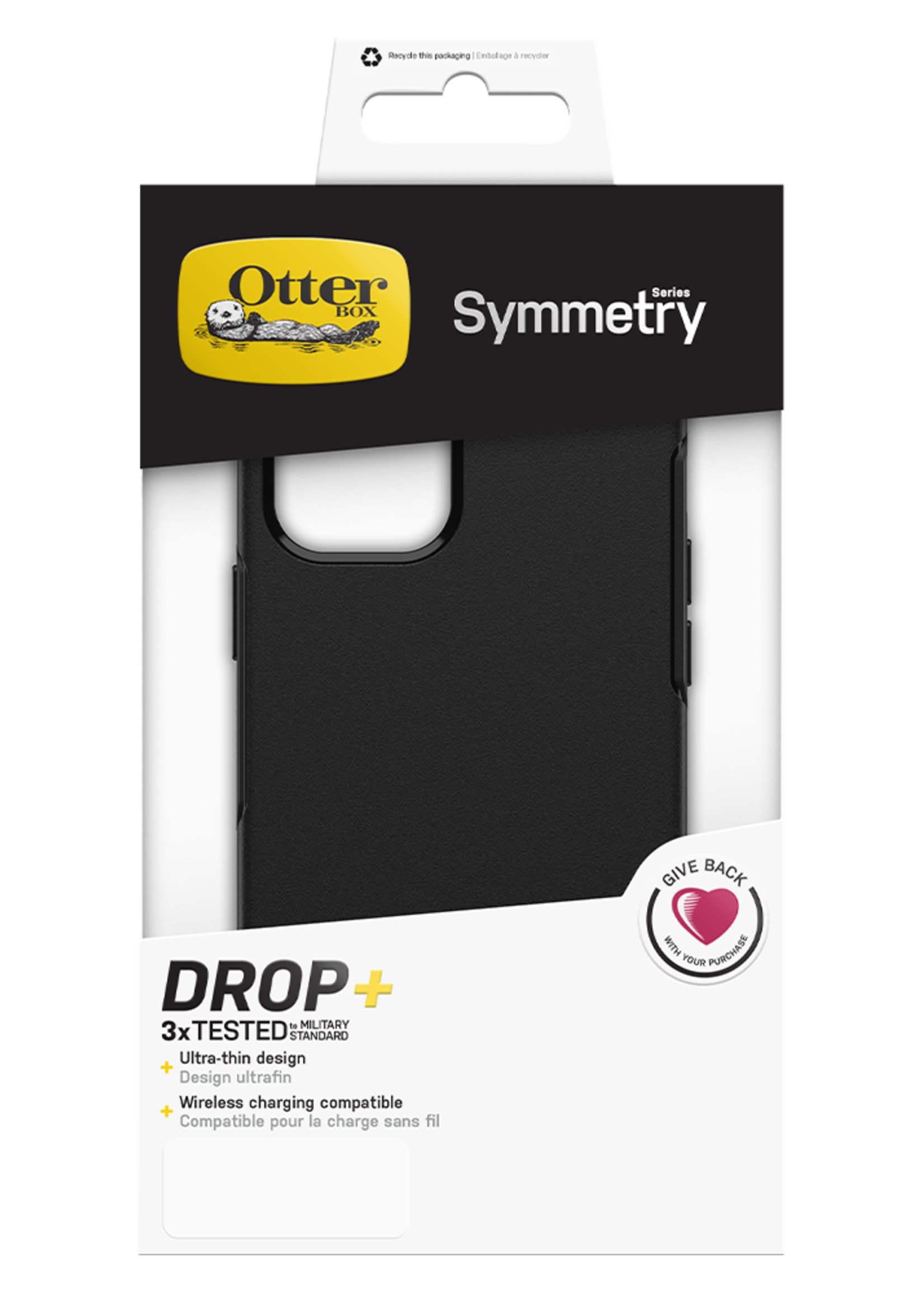Otterbox OtterBox - Symmetry Antimicrobial Case for Apple iPhone 12 / 12 Pro - Black