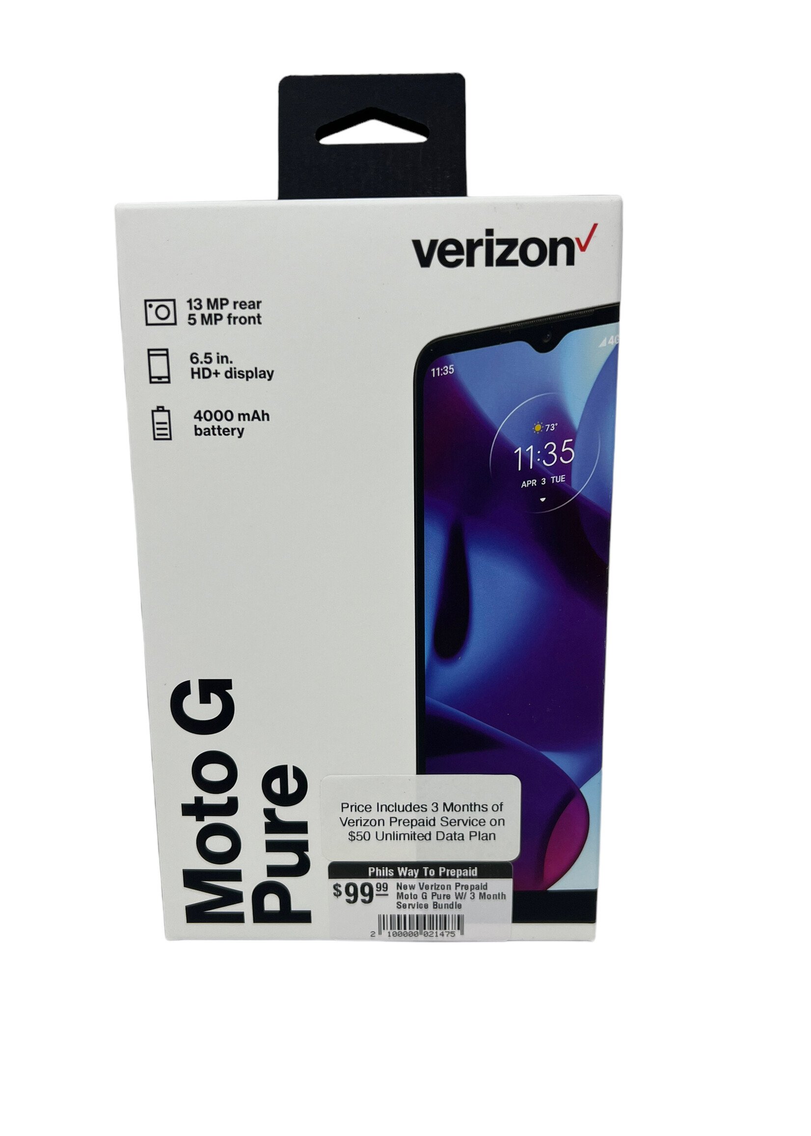 Motorola New Verizon Prepaid Moto G Pure W/ 3 Month Service Bundle