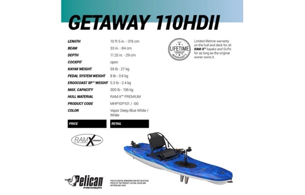 PELICAN / GETAWAY 110 HDII / DEEP BLUE / WHITE