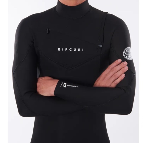 RIPCURL / DAWN PATROL CHEST-ZIP 4/3MM STEAMER / BLACK
