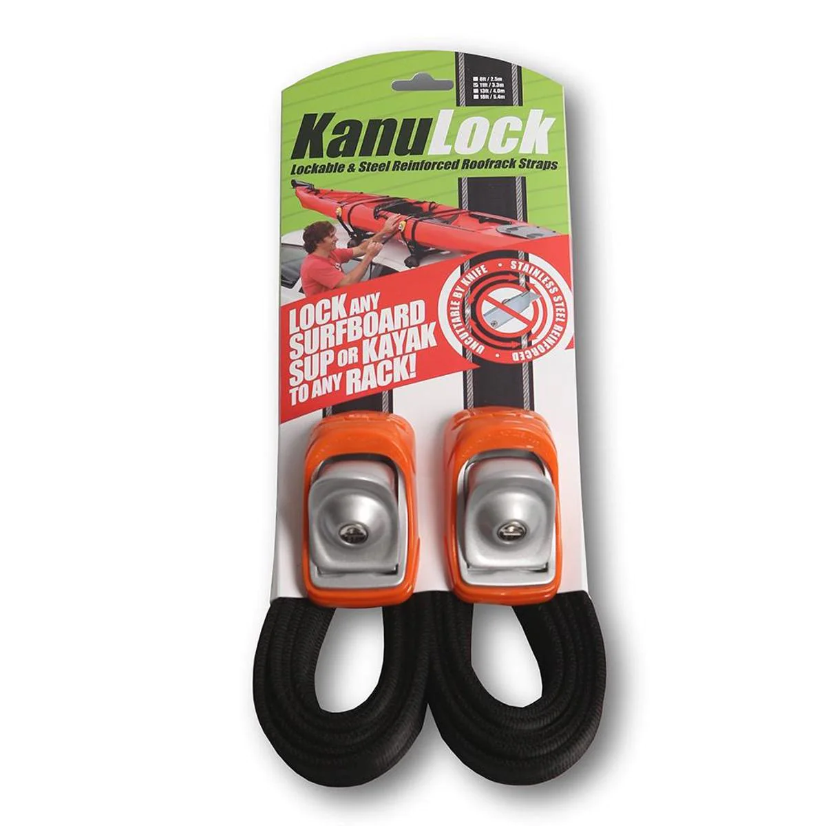 FCS / 3.3M / 11 FT KANULOCK LOCKABLE TIEDOWN SET / ORANGE