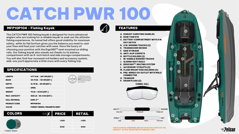 PELICAN / CATCH PWR 100 VERT FORÊT
