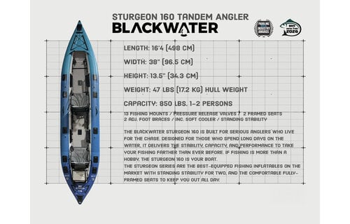 BLACKWATER / KAYAK TANDEM ANGLER STURGEON 160