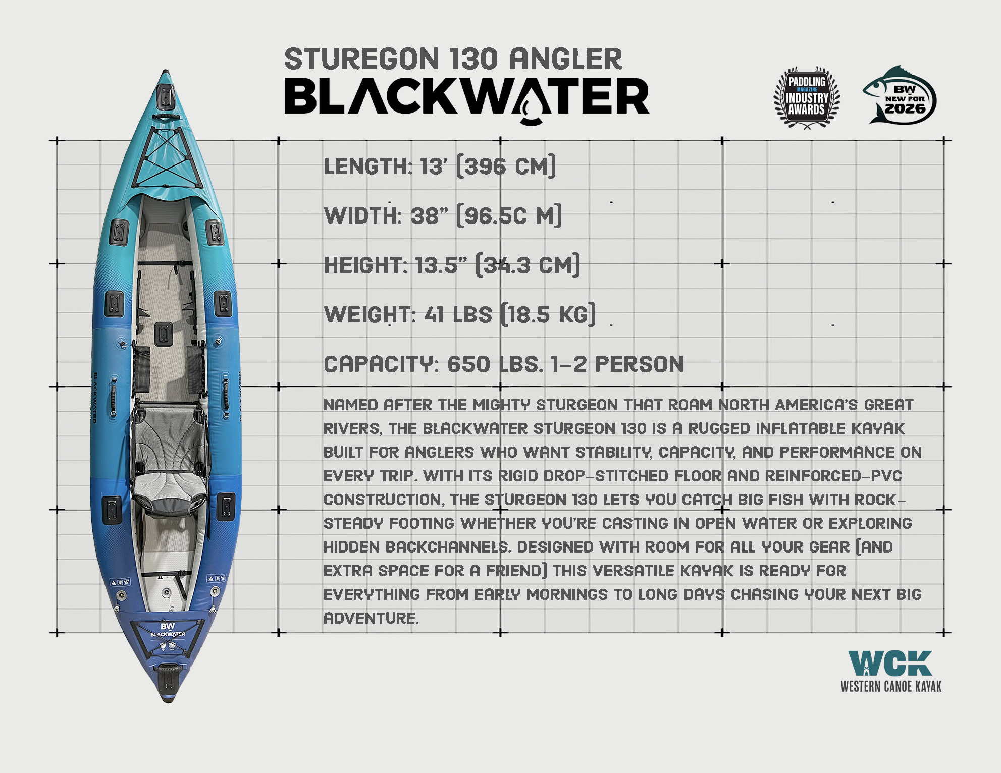 BLACKWATER STURGEON 130 KAYAK ANGLER