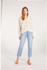 bb dakota White Floral Cardigan