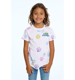 Chaser Chaser Girls Puppy Paws Tee