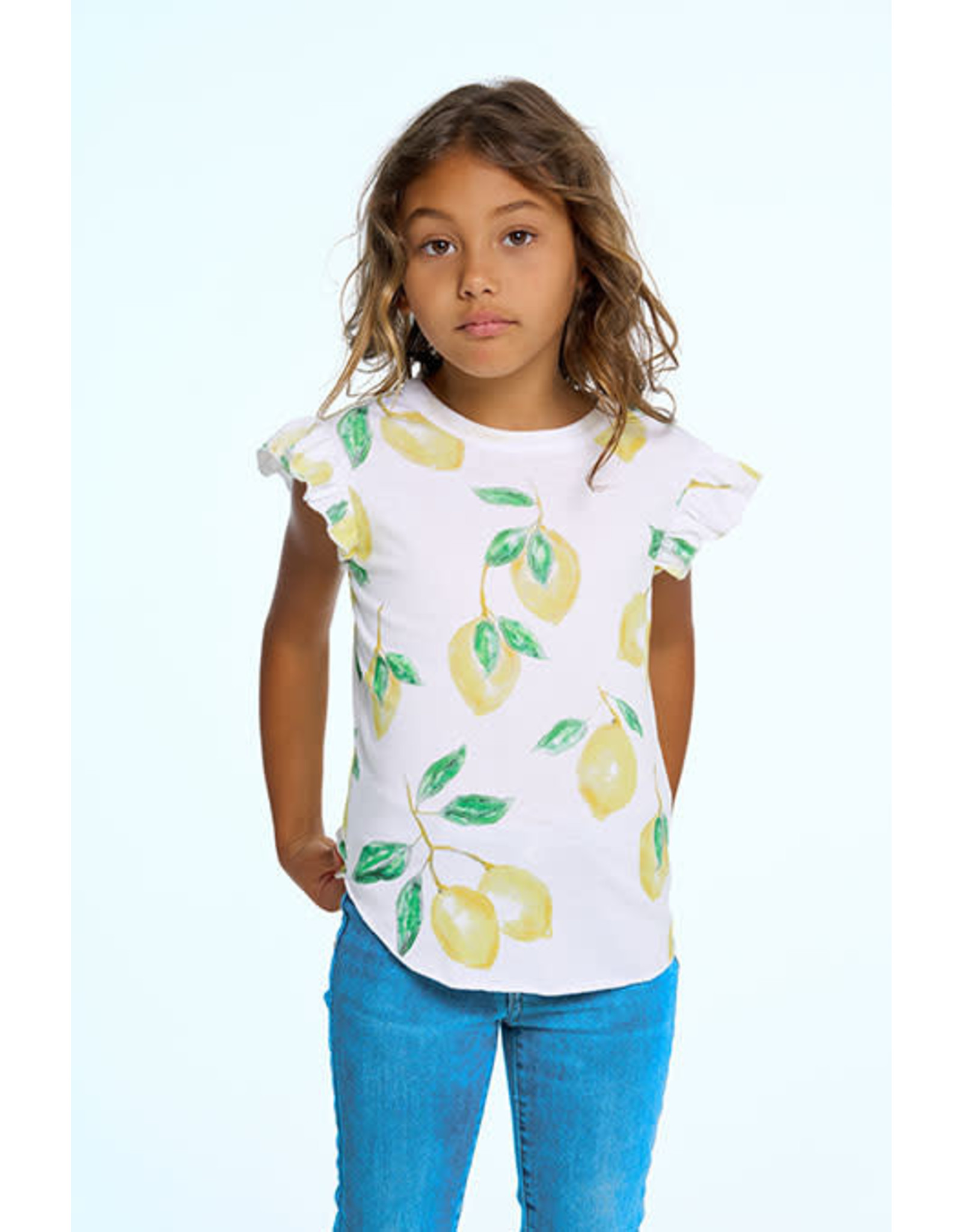 Chaser Chaser Girls Lemon Flutter Slv Tee