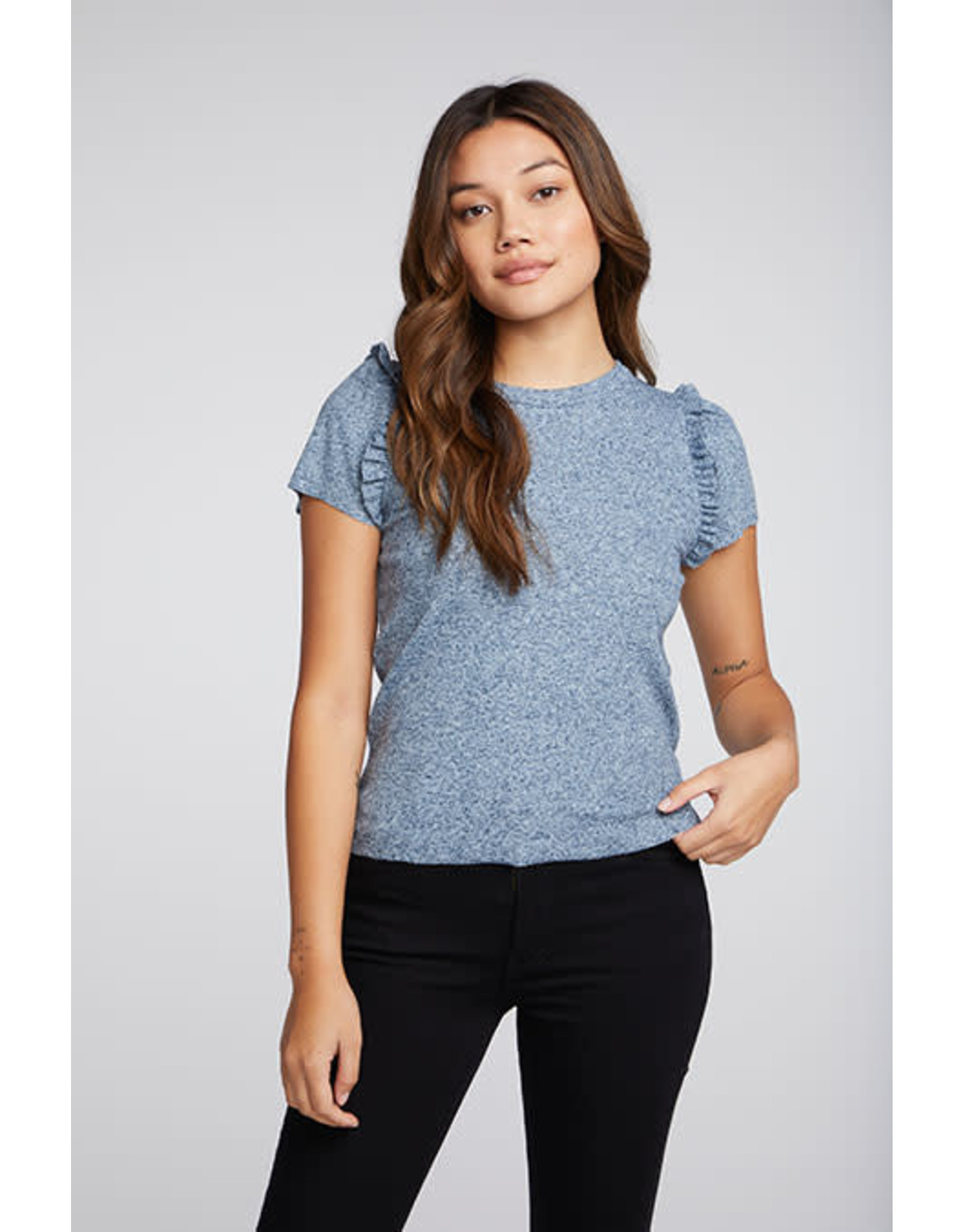 Chaser Chaser Ruffle Puff Sleeve Tee
