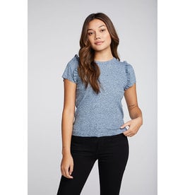 Chaser Chaser Ruffle Puff Sleeve Tee