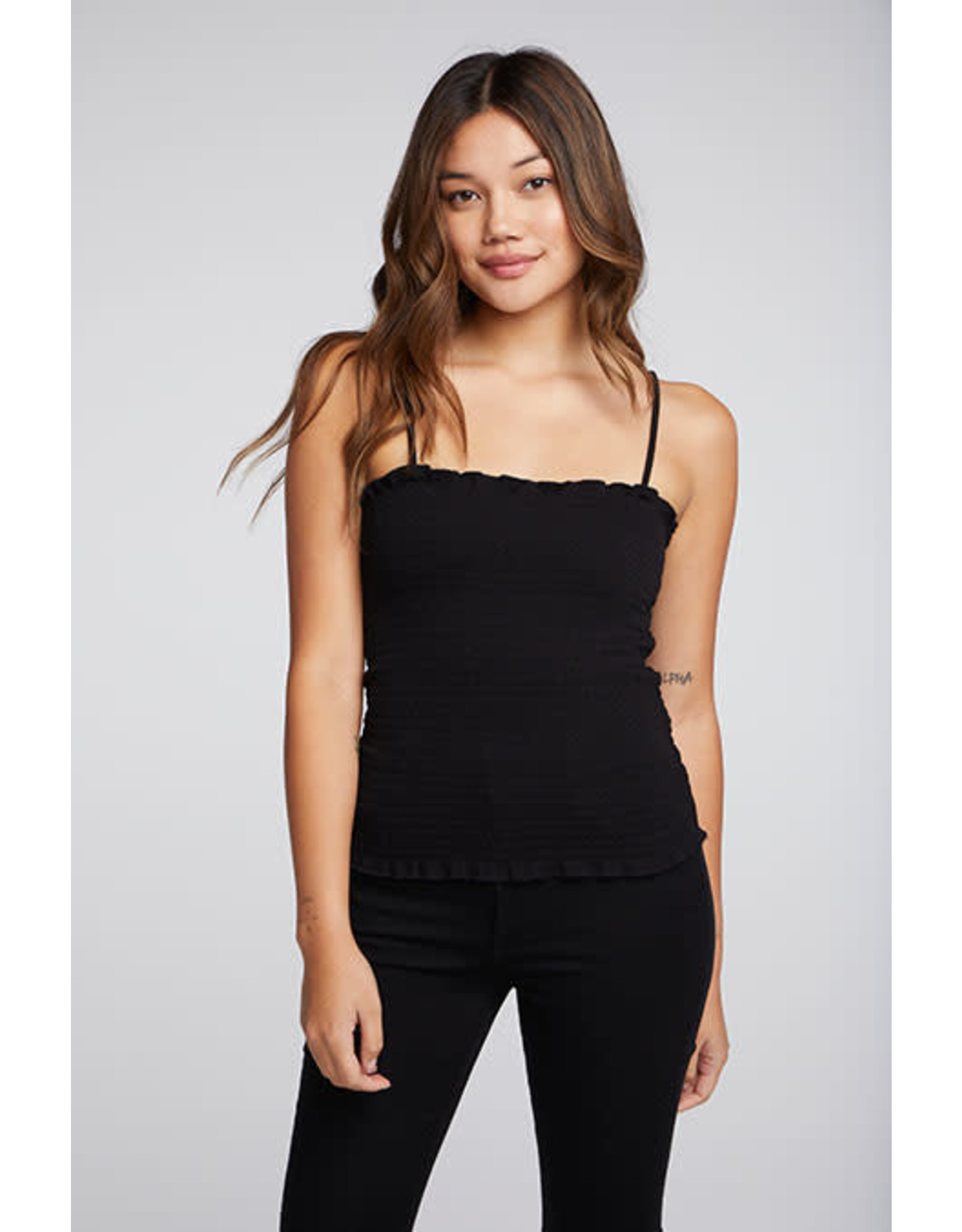 Chaser Chaser Rib-Smock Ruffle Cami Tank