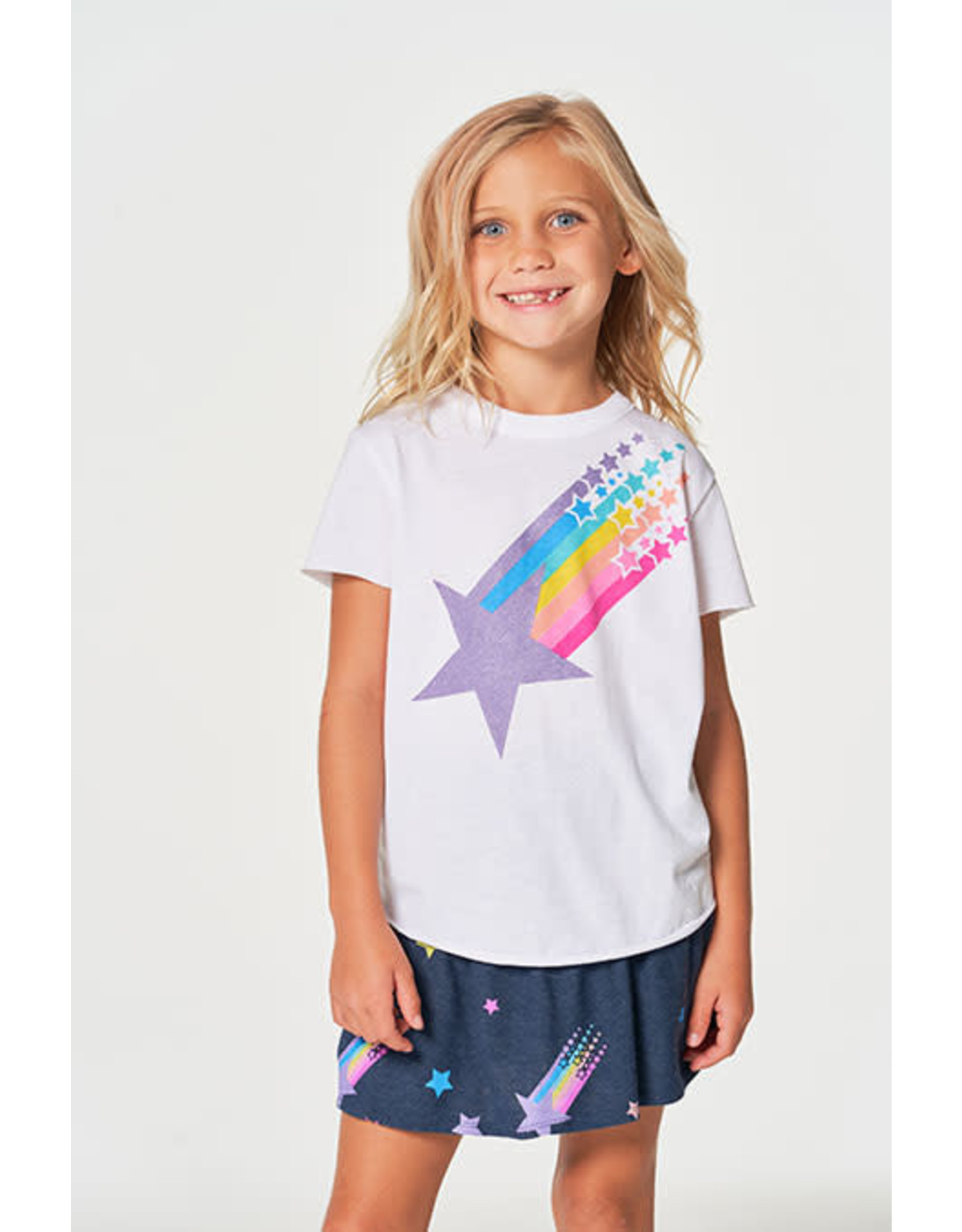 Chaser Chaser Girls Rainbow Shooting Star Tee