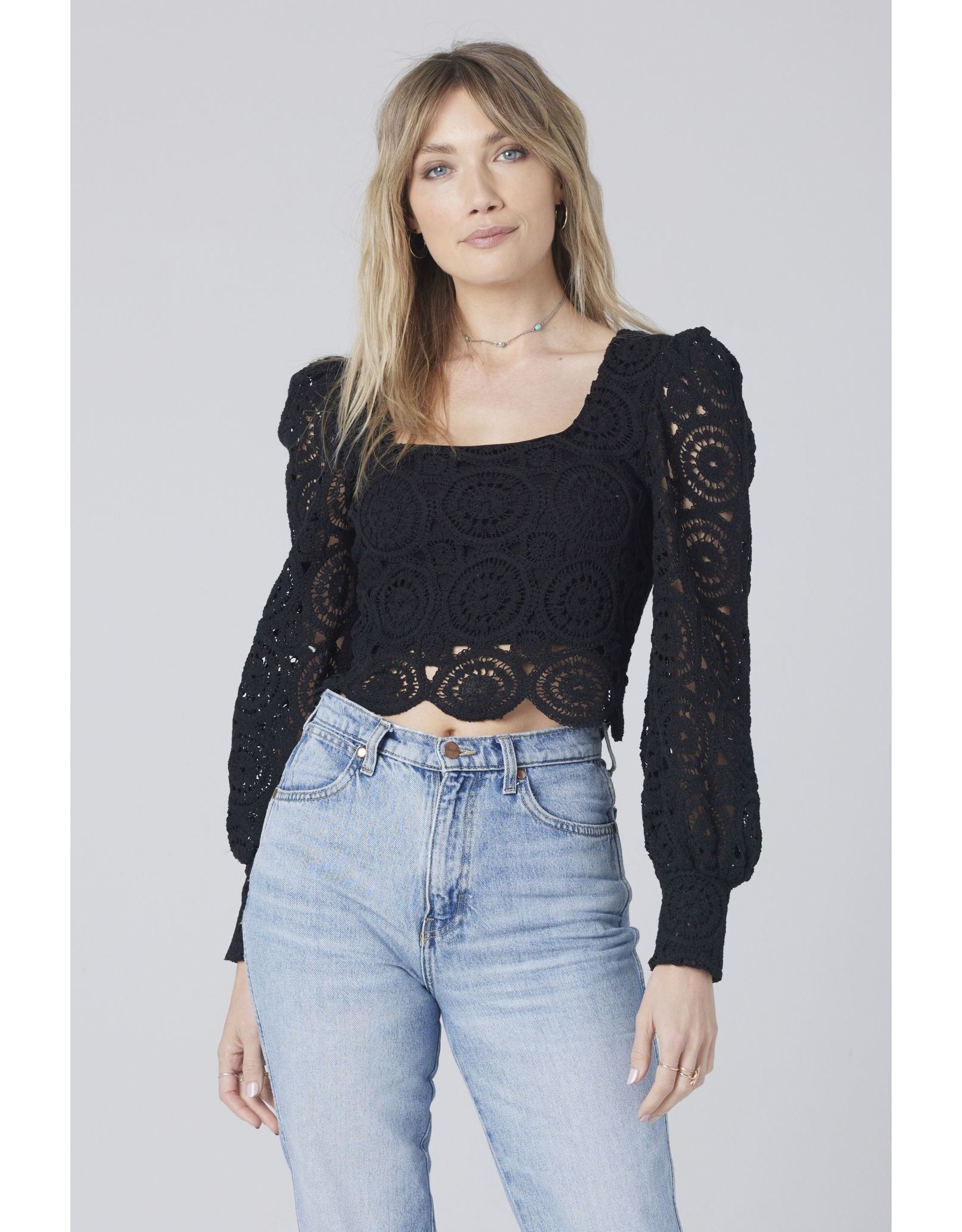 Saltwater luxe SWL Crop Lace LS Top