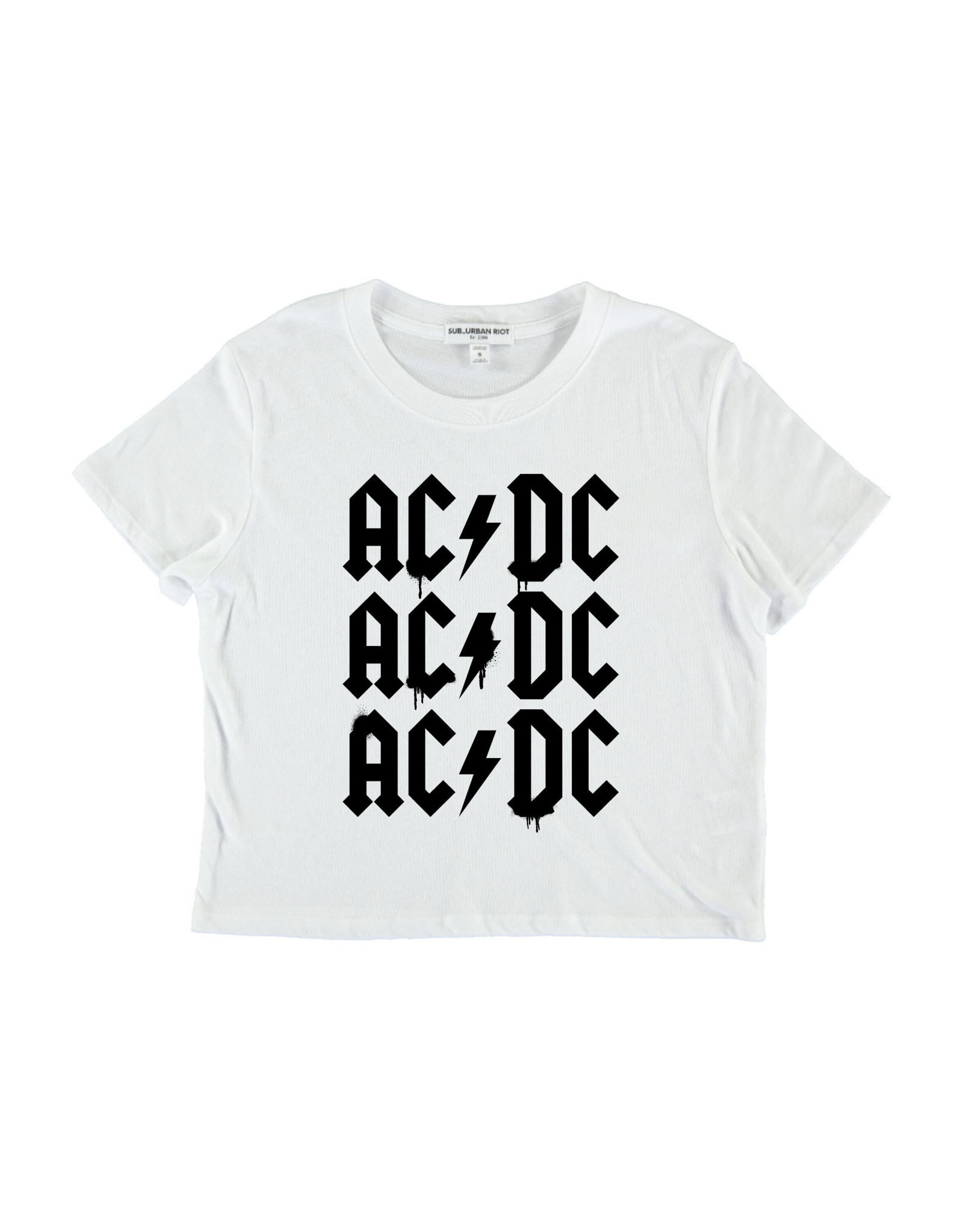 suburban riot SR Girls ACDC Spray Crop Tee