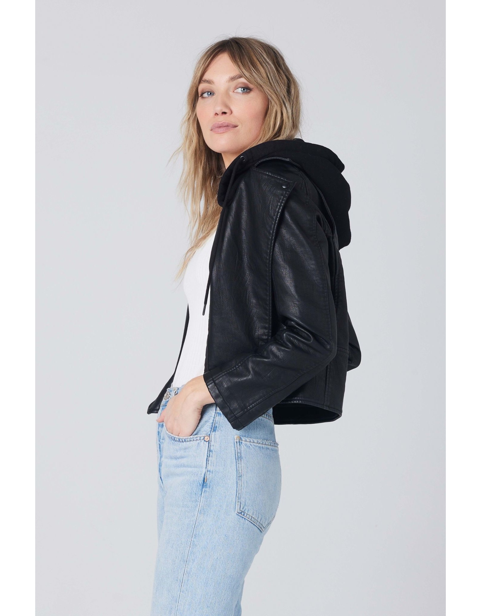 Saltwater luxe SWL Hooded Moto Jacket