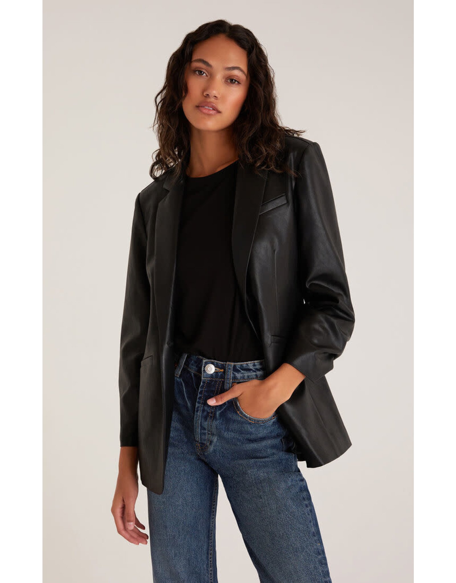 Z supply ZS Sandelle Faux Leather Blazer