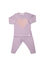 OB Baby Girl Cable Heart Pant Set