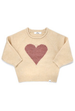 OB Girls Fuzzy Heart Knit Sweater