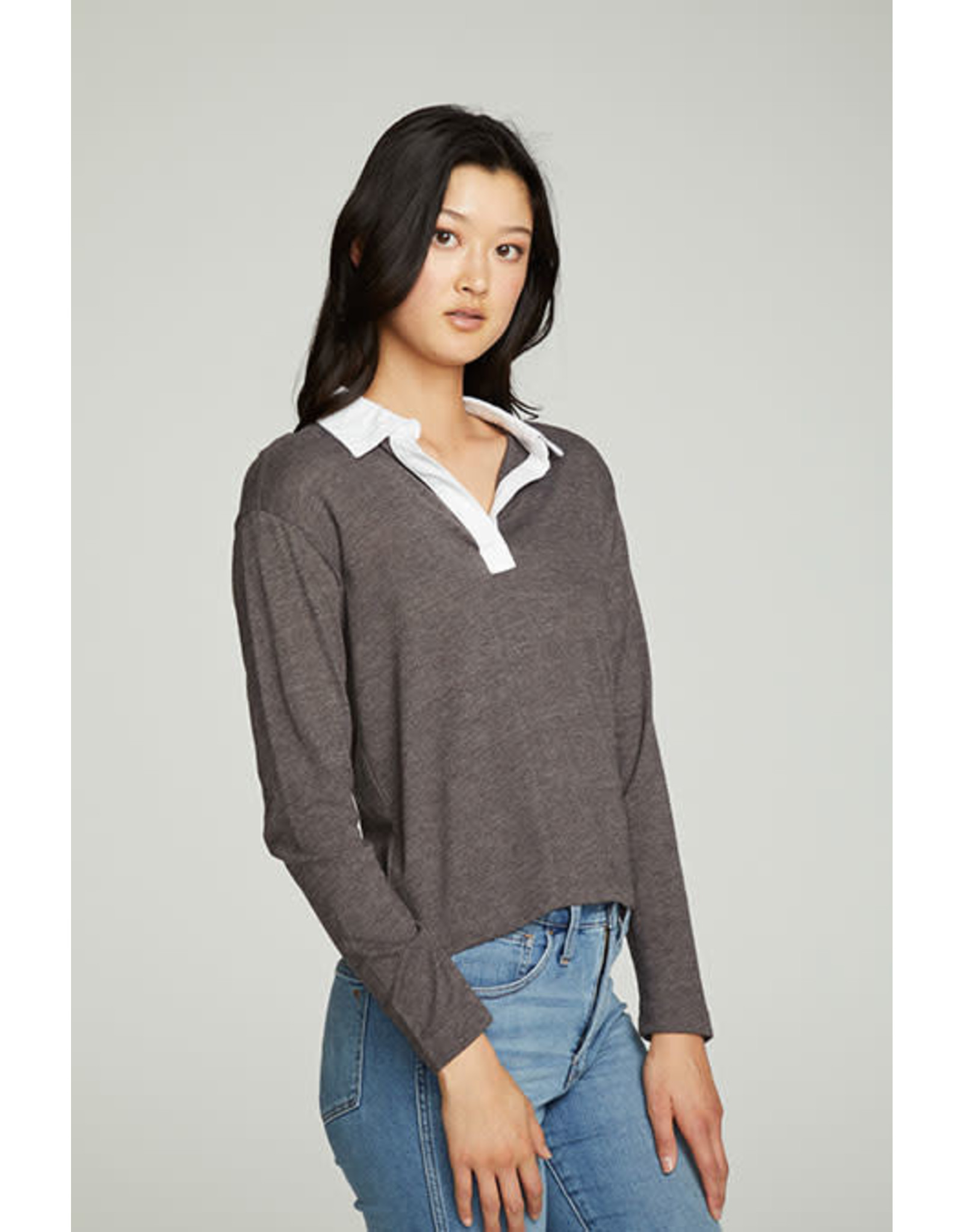 Chaser CHSR Cropped Boxy Polo Tee