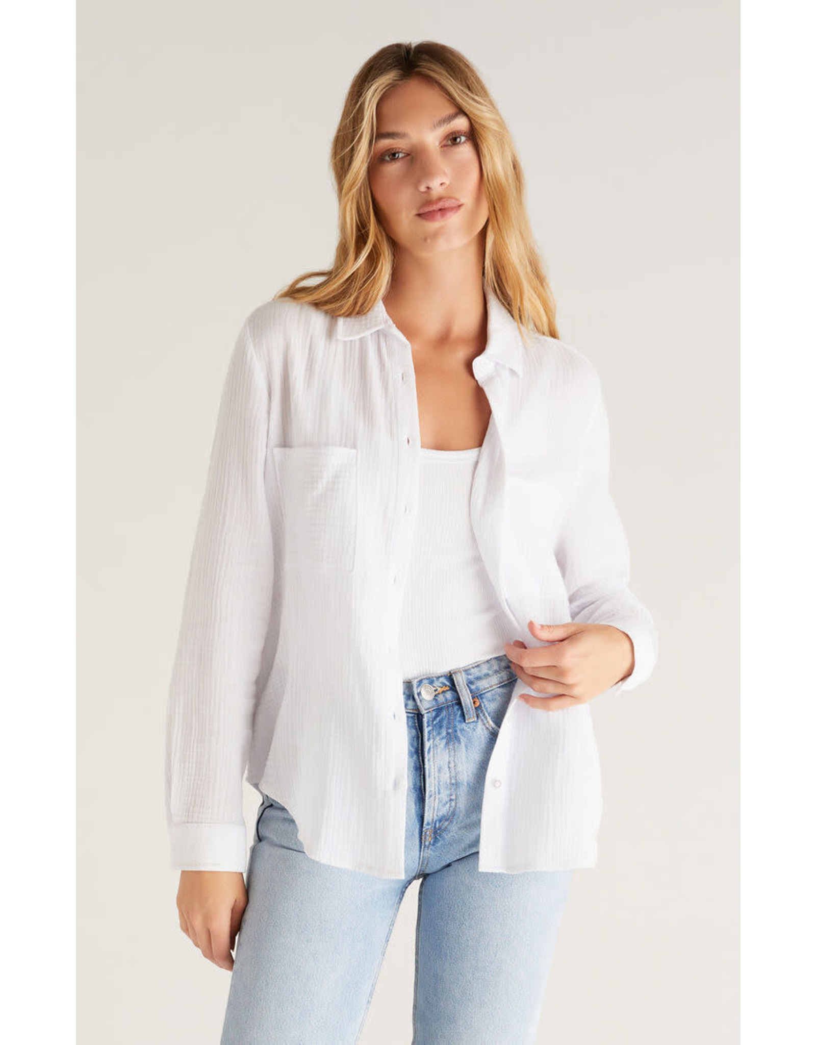 Z supply ZS Kaili Button Up Gauze Top
