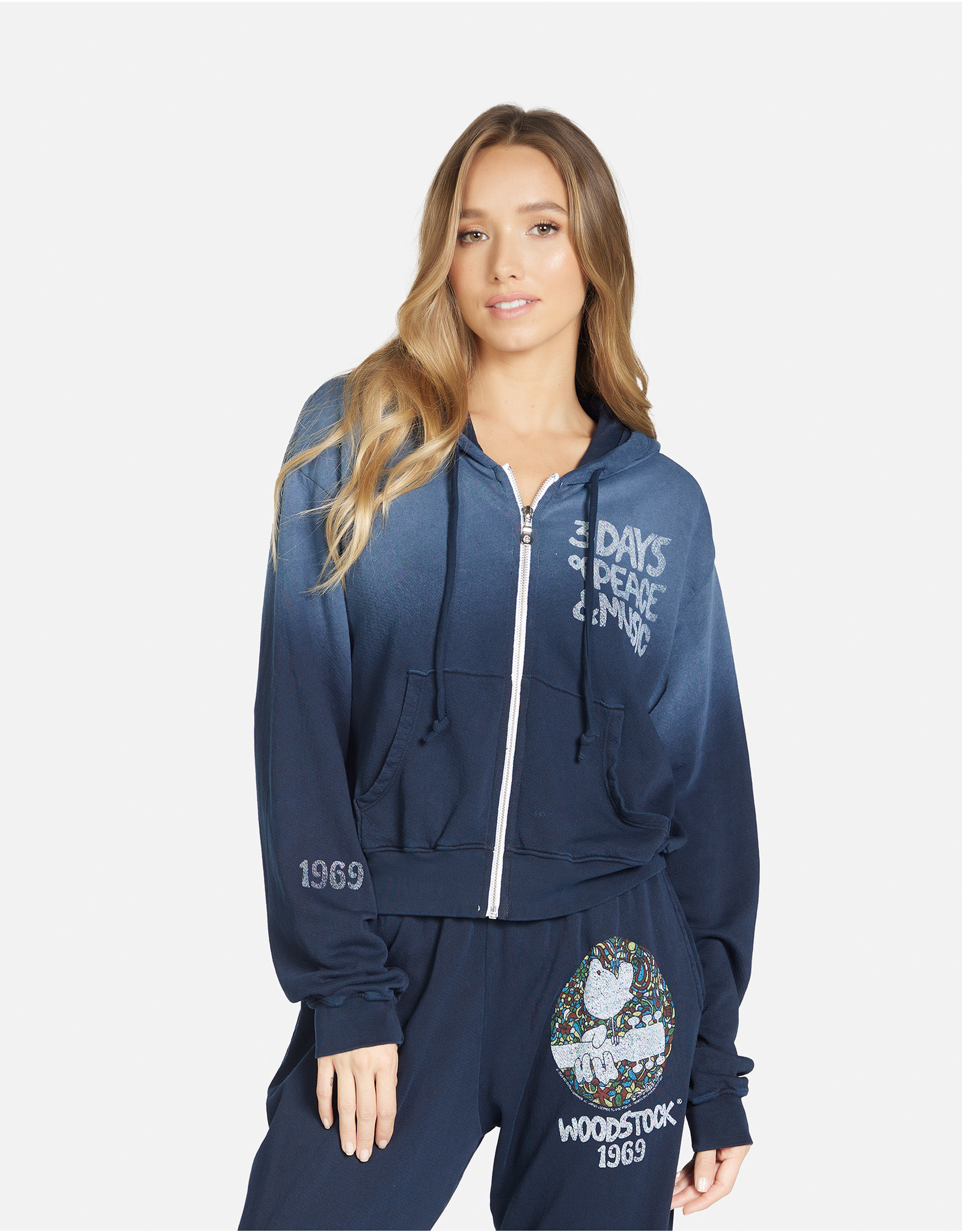 lauren moshi LM Mavis Vintage Woodstock Zip Hoodie