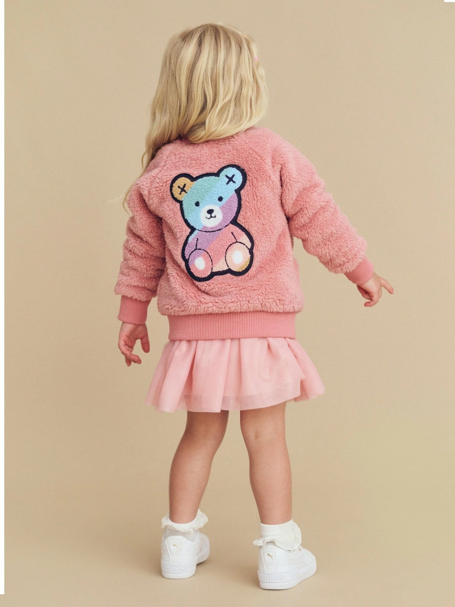 HXB Rainbow Bear Fur Jacket