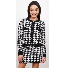 CPW Girls Everly Houndstooth Cardi