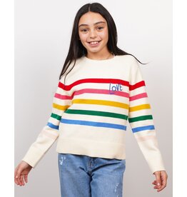 CPW Girls Heart Love Stripe Pullover