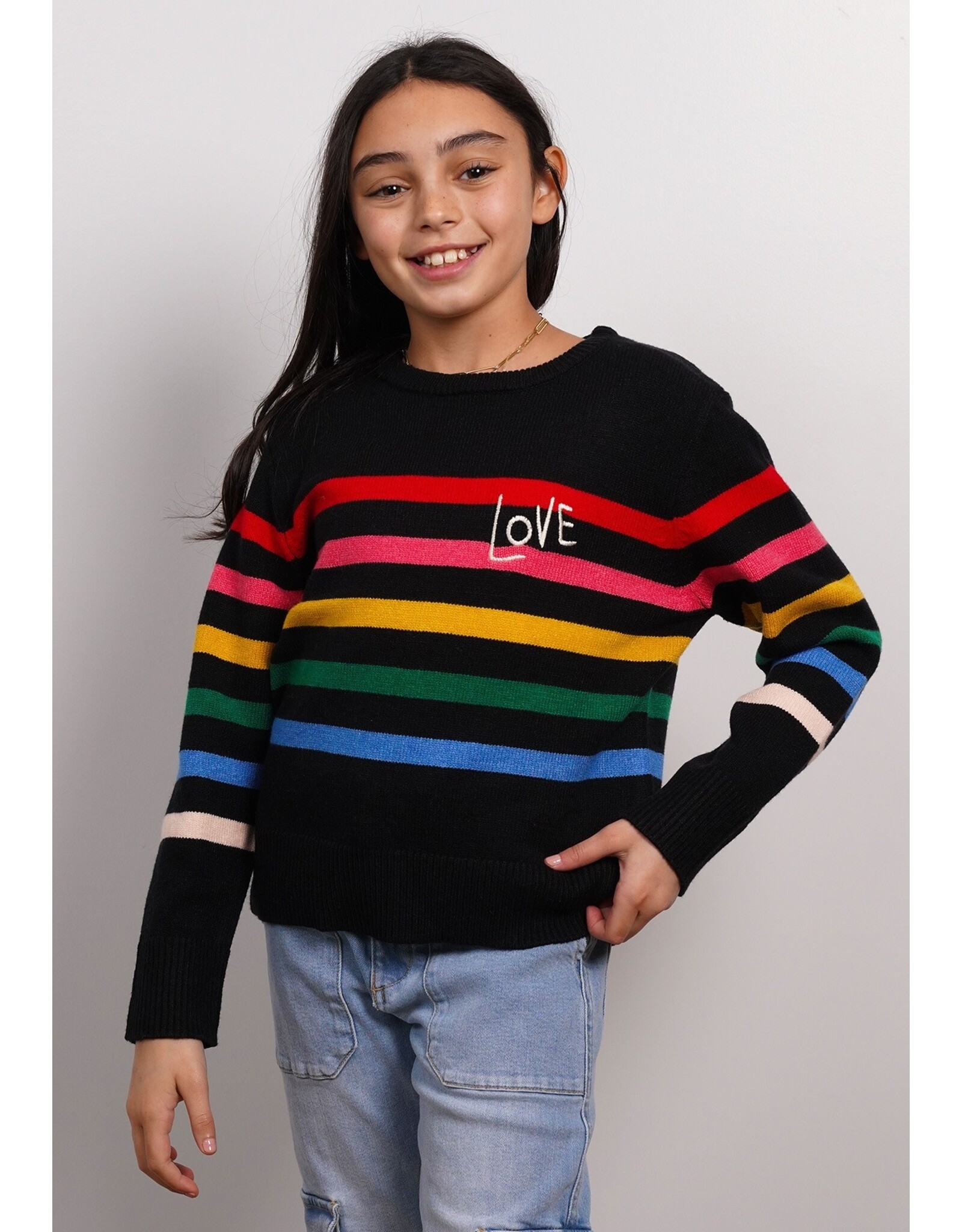 CPW Girls Heart Love Stripe Pullover