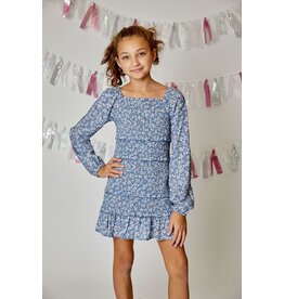 DHG Floral Tiered LS Dress
