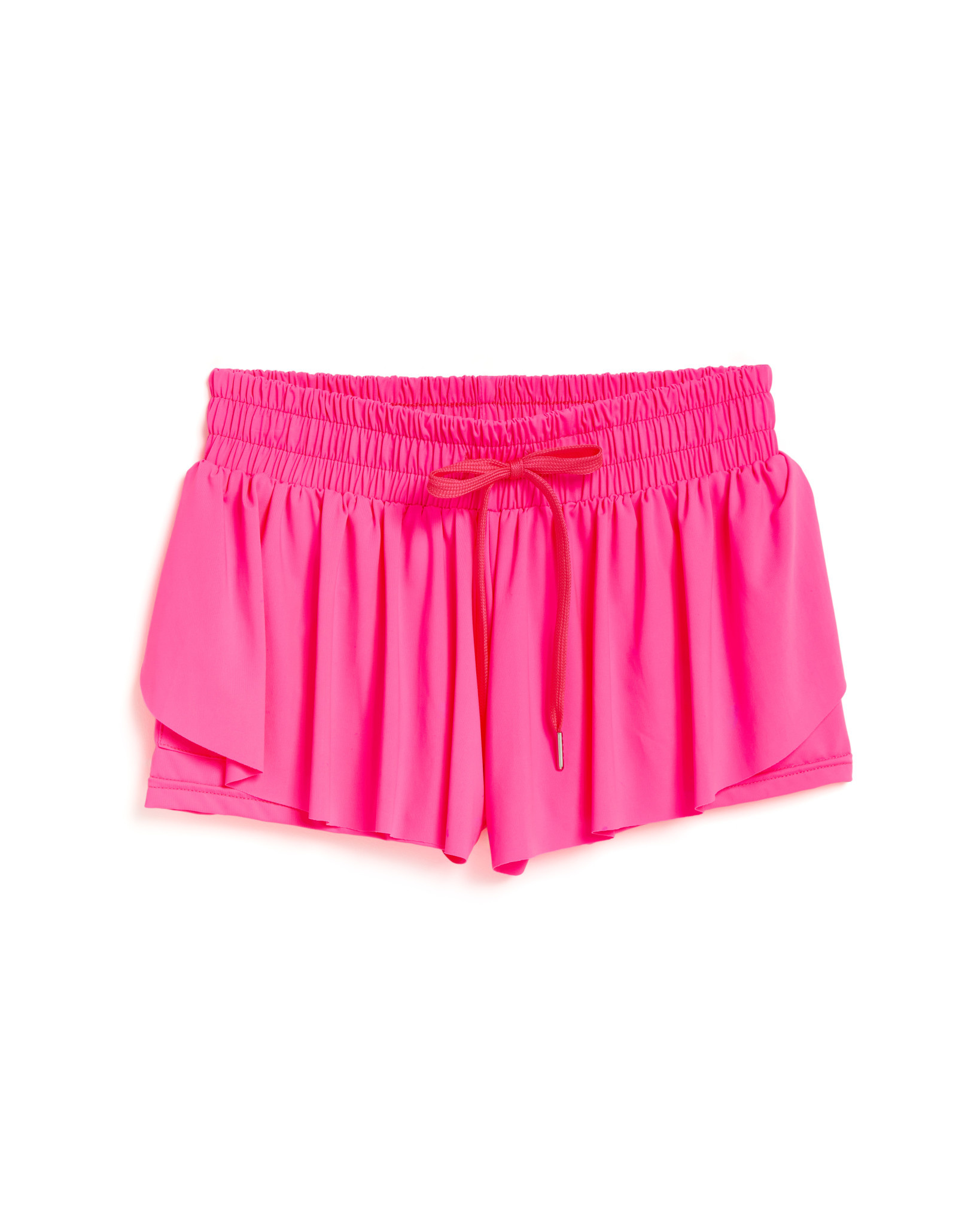 Kids Gym Shorts in Pink Neon Butterflies –