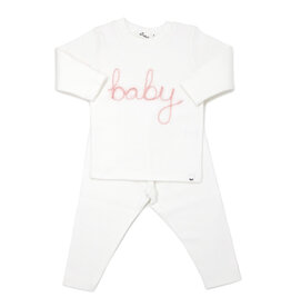 OB Baby Pink Embr 2pc Set