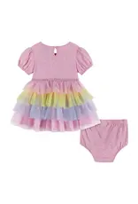 Andy & Evan AE Baby Puff Slv Tiered Dress