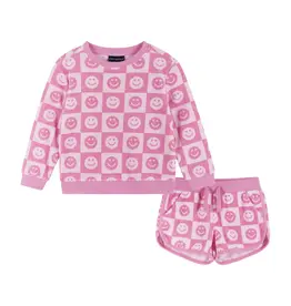 Andy & Evan AE Smiley Terry Shorts Set