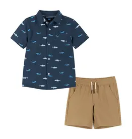 Andy & Evan AE SharksTop and  Shorts Set