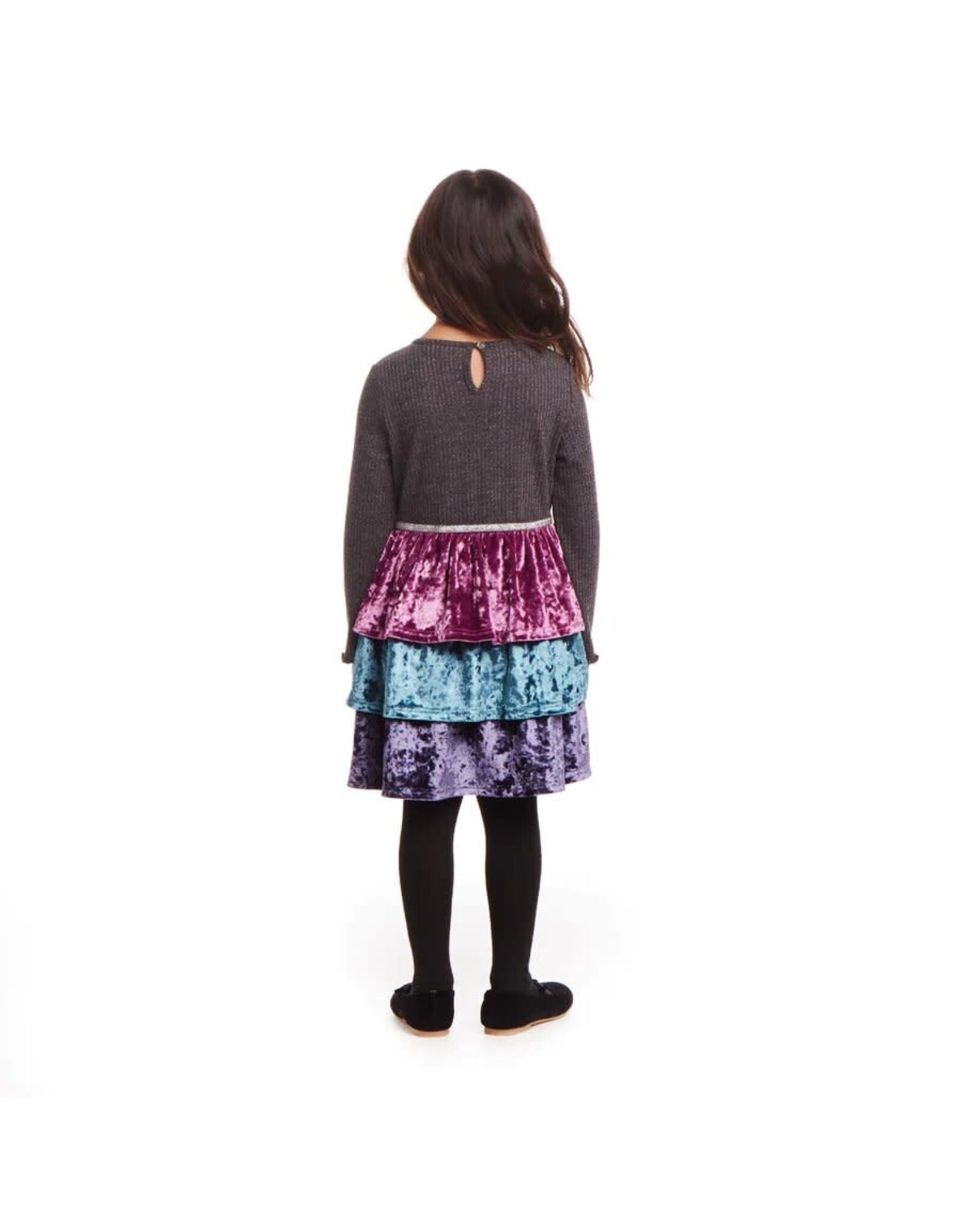 Andy & Evan AE Velvet Tiered Dress