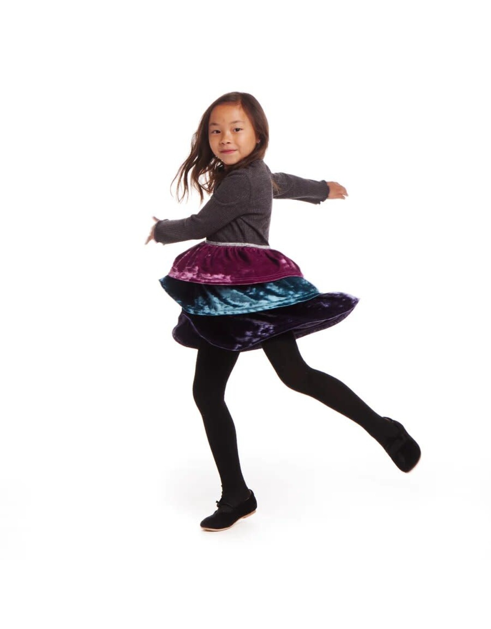 Andy & Evan AE Velvet Tiered Dress
