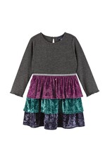 Andy & Evan AE Velvet Tiered Dress