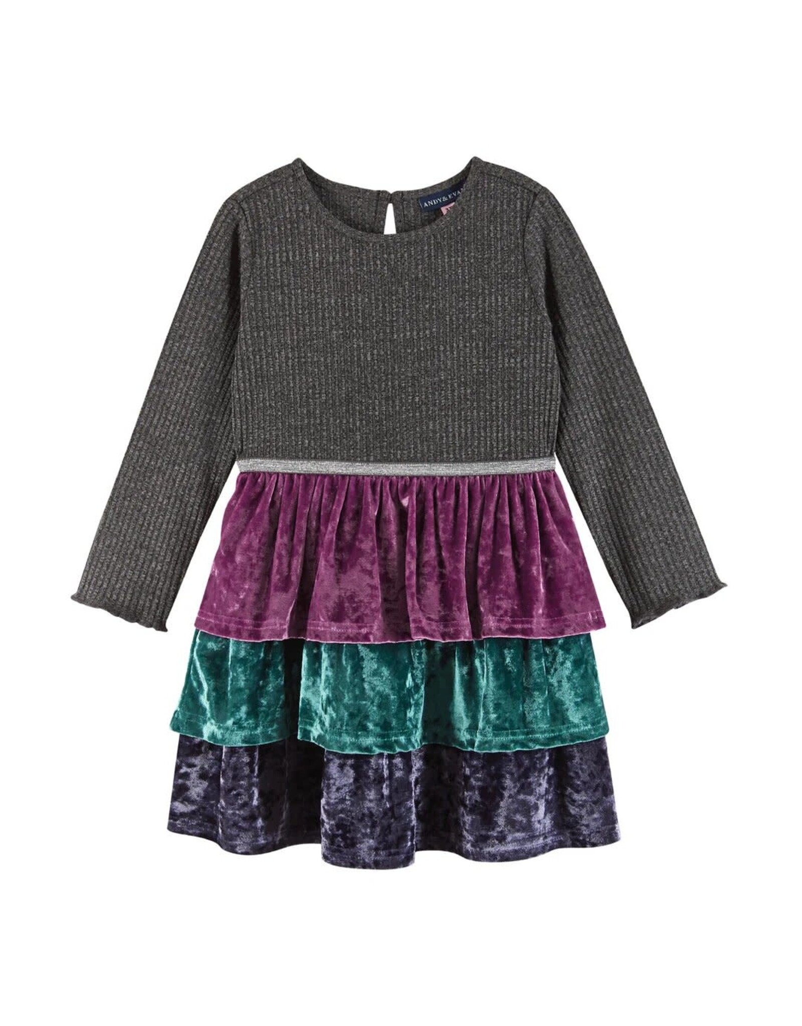Andy & Evan AE Velvet Tiered Dress