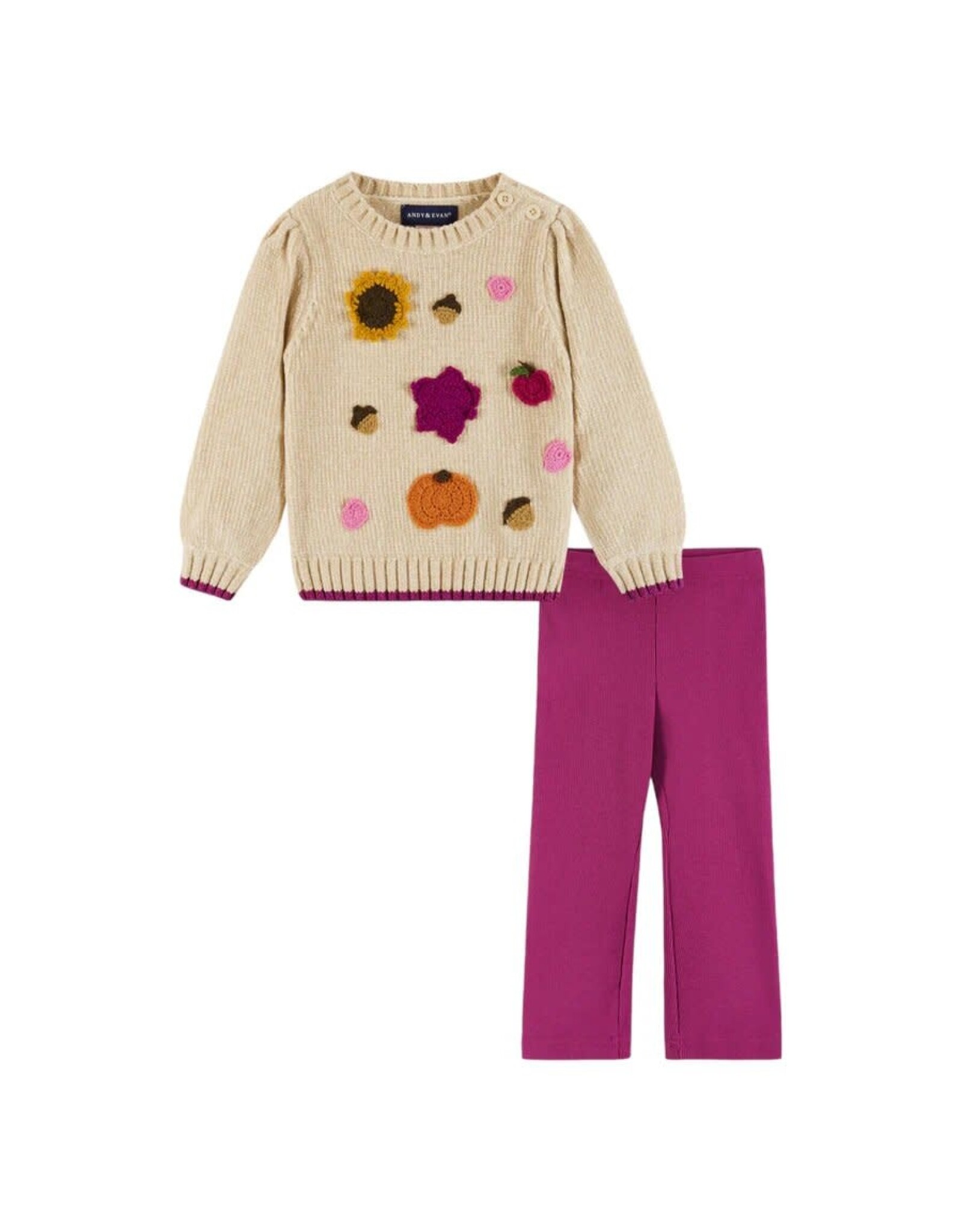 Andy & Evan AE Girls Chenille Legging Set