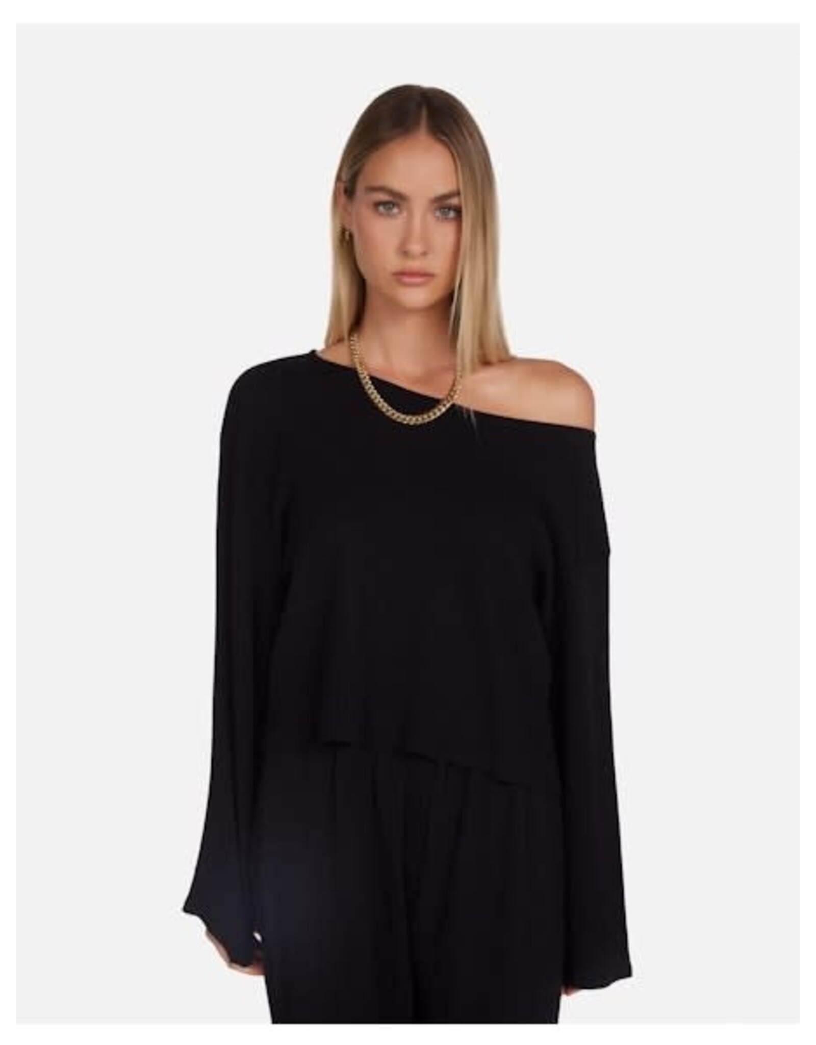 ML Rolando Crop LS Boat Neck